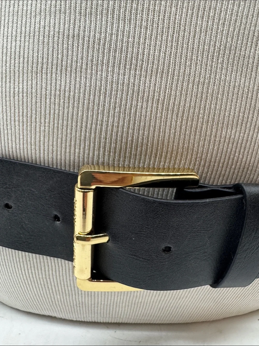 Michael Kors Classic Black Leather Belt with Gold Buckle Size L